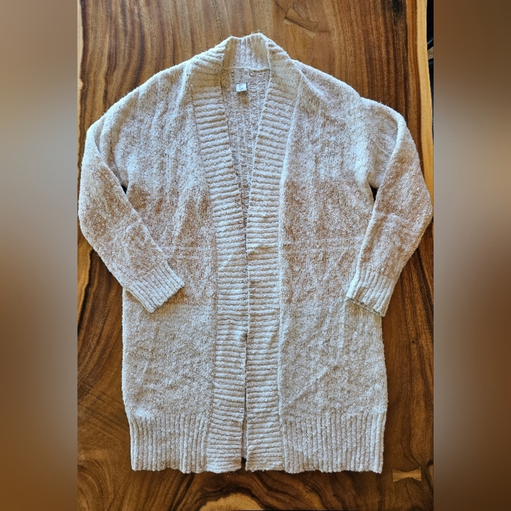 Joie Cream Beige Knit Open Front Cardigan Sweater Women's L